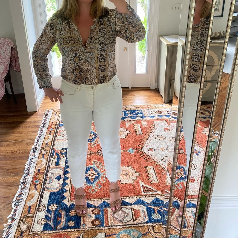 Olivaceous Muted Pattern Blouse